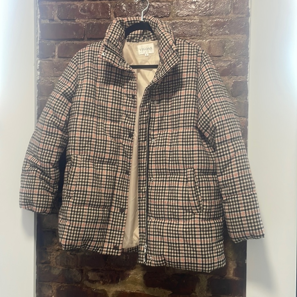 Plaid Puffer Coat